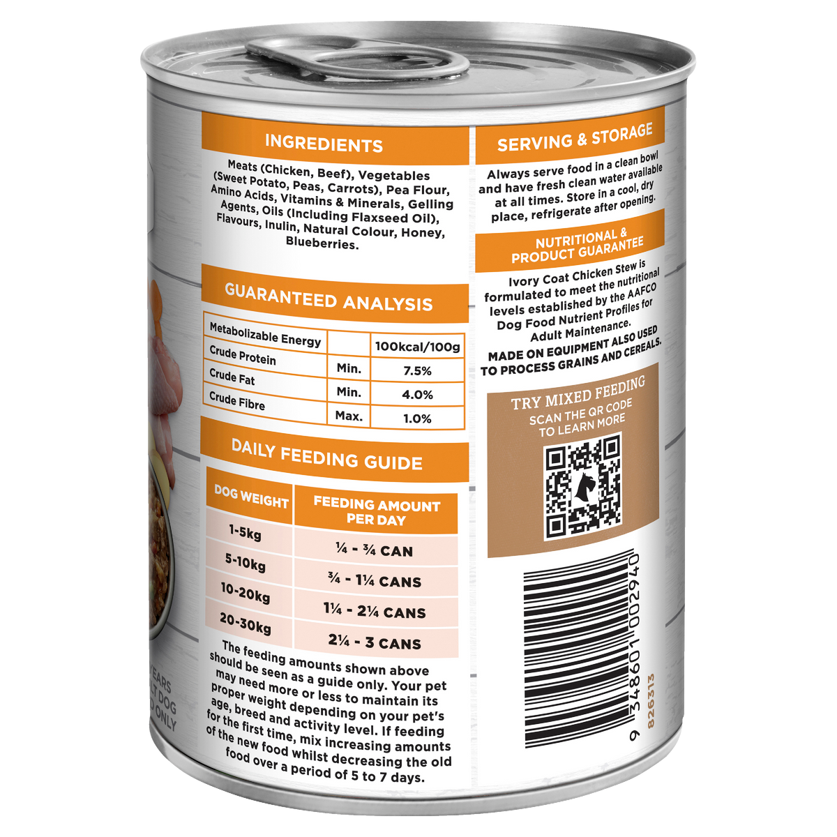 Ivory Coat Grain Free Chicken Stew with Coconut Oil Wet Dog Food
