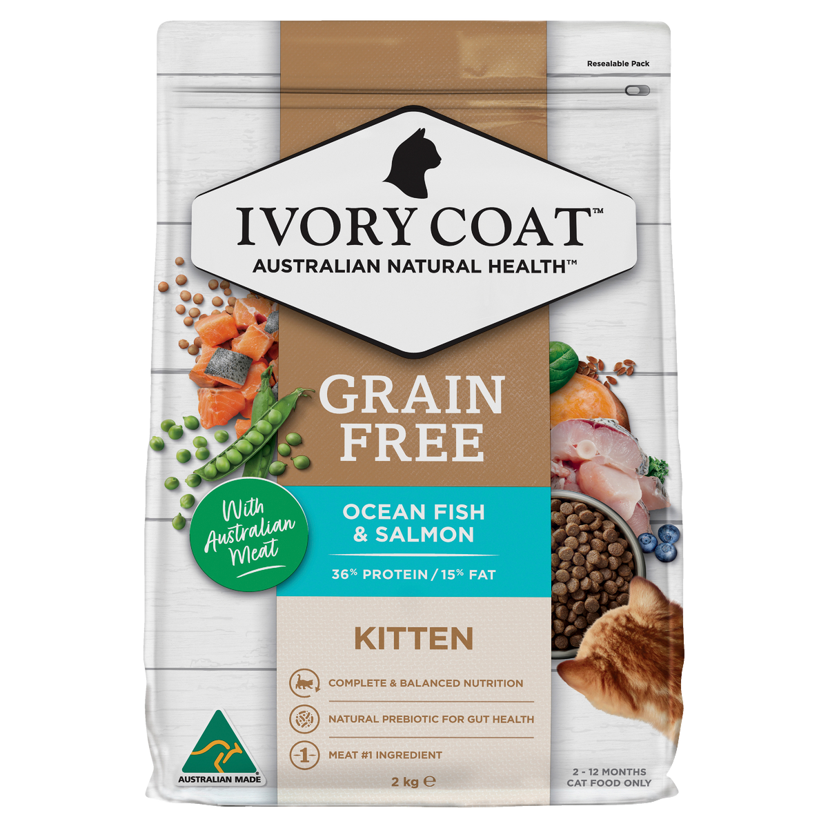 Ivory Coat Grain Free Kitten Ocean Fish and Salmon Dry Food