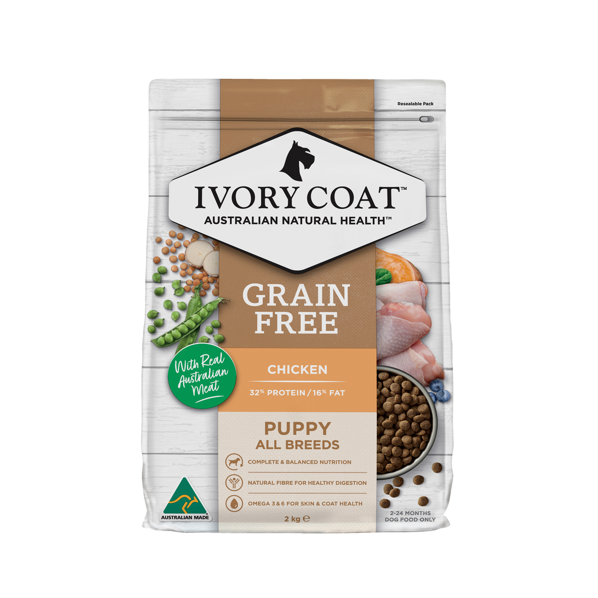 Ivory Coat Grain Free Puppy Chicken Dry Dog Food Brookies Rural Traders