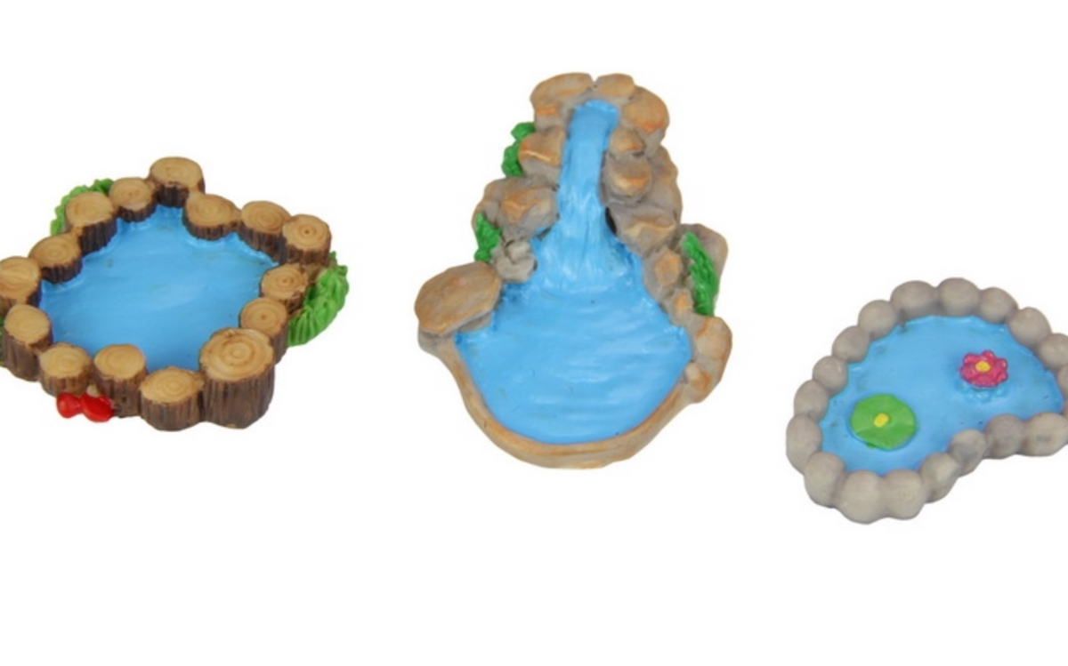 Miniature Fairy Garden Waterfall/Pond 3 Asstd