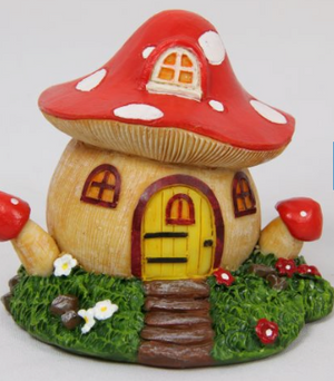 Mushroom Fairy Garden House Asstd - 10cm