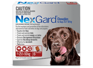 Nexgard Chewables for Dogs 25.1-50kg Red
