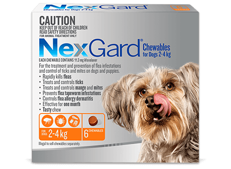 Nexgard Chewables for Dogs 2-4kg Yellow