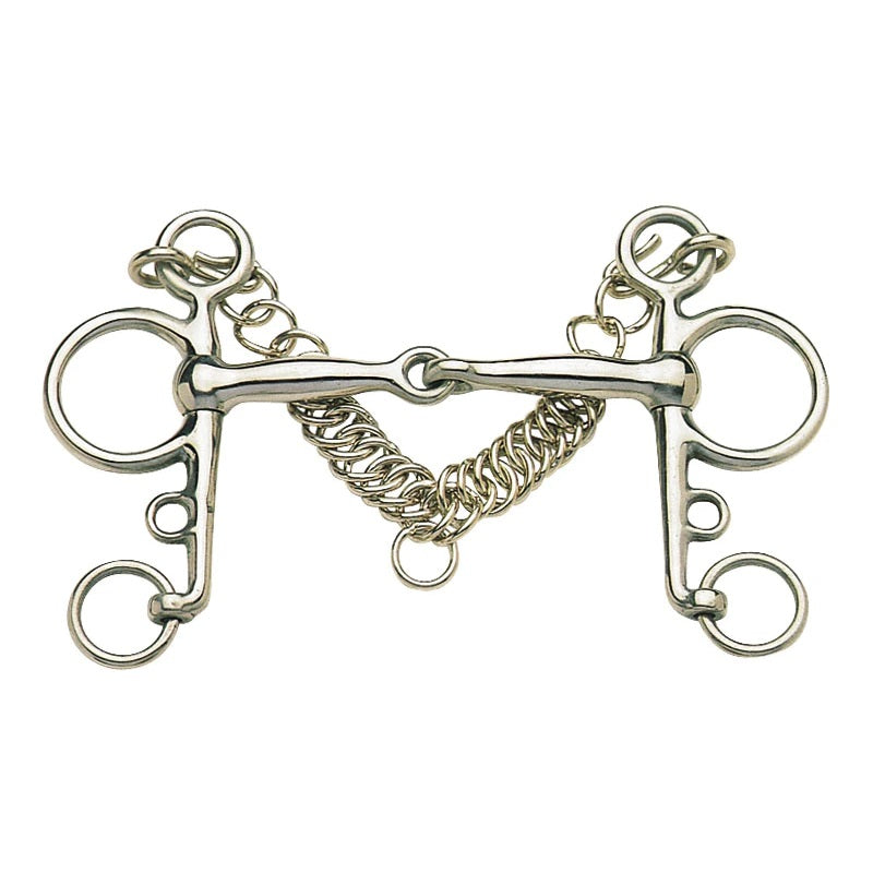 Pelham Bit with Jointed Mouth Stainless Steel