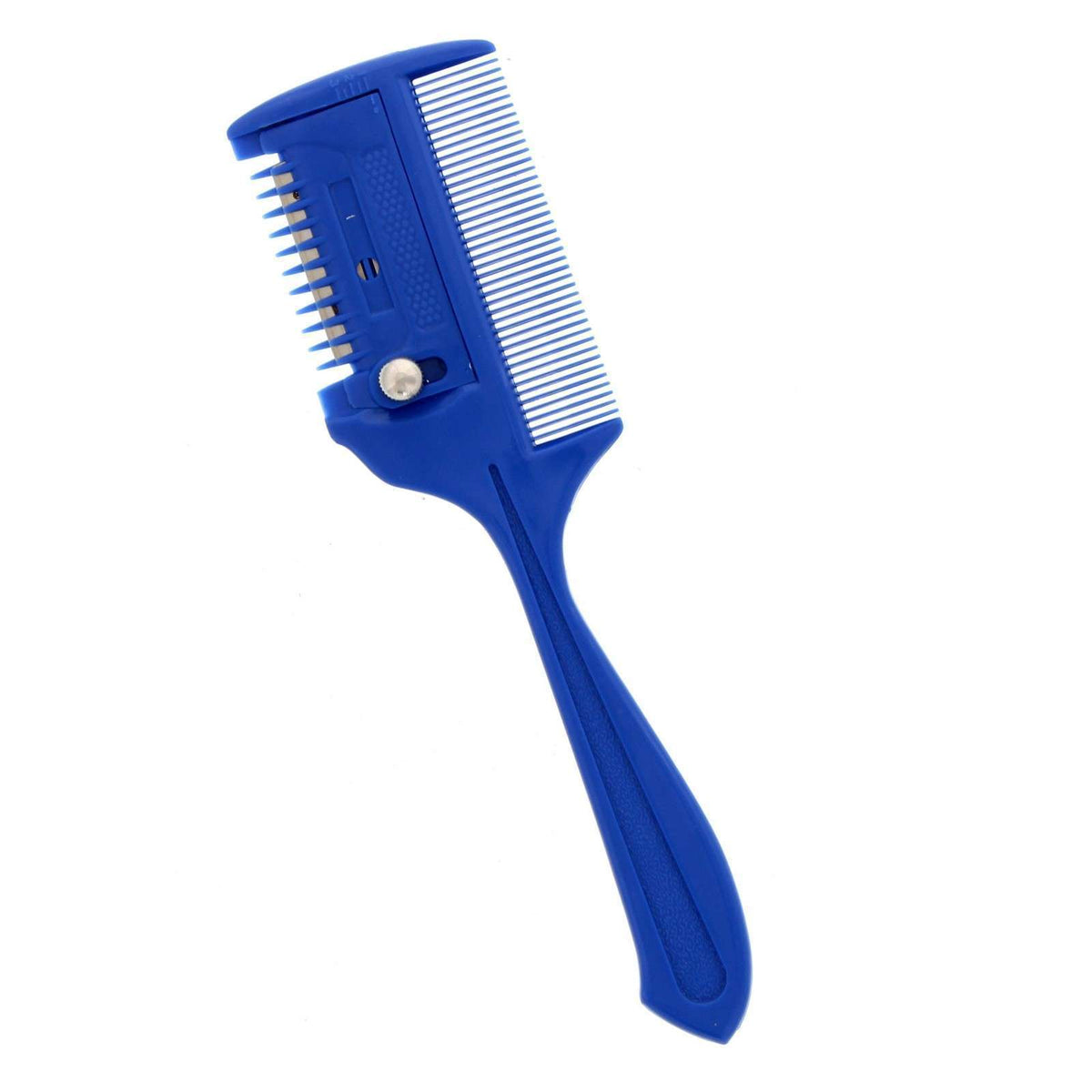 Plastic Thinning Razor With Comb Blue