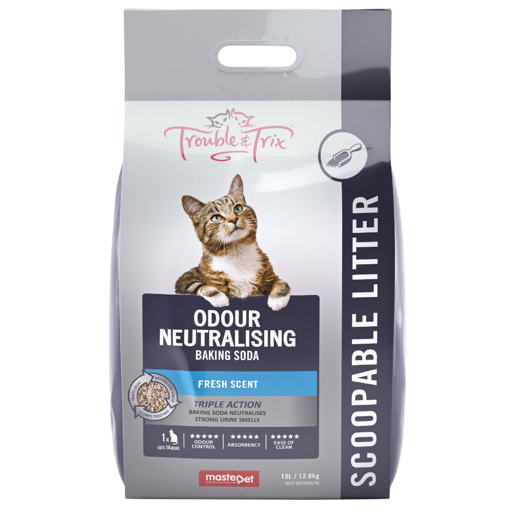 Trouble and Trix Fresh Scent Clumping Cat Litter with Baking Soda