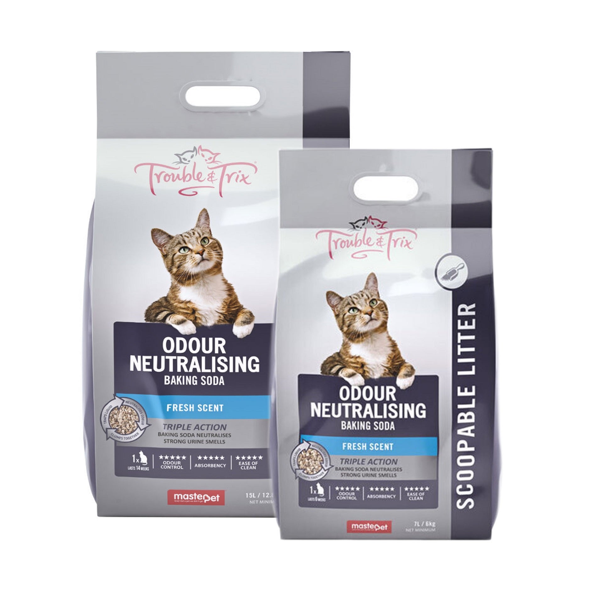 Trouble and Trix Fresh Scent Clumping Cat Litter with Baking Soda
