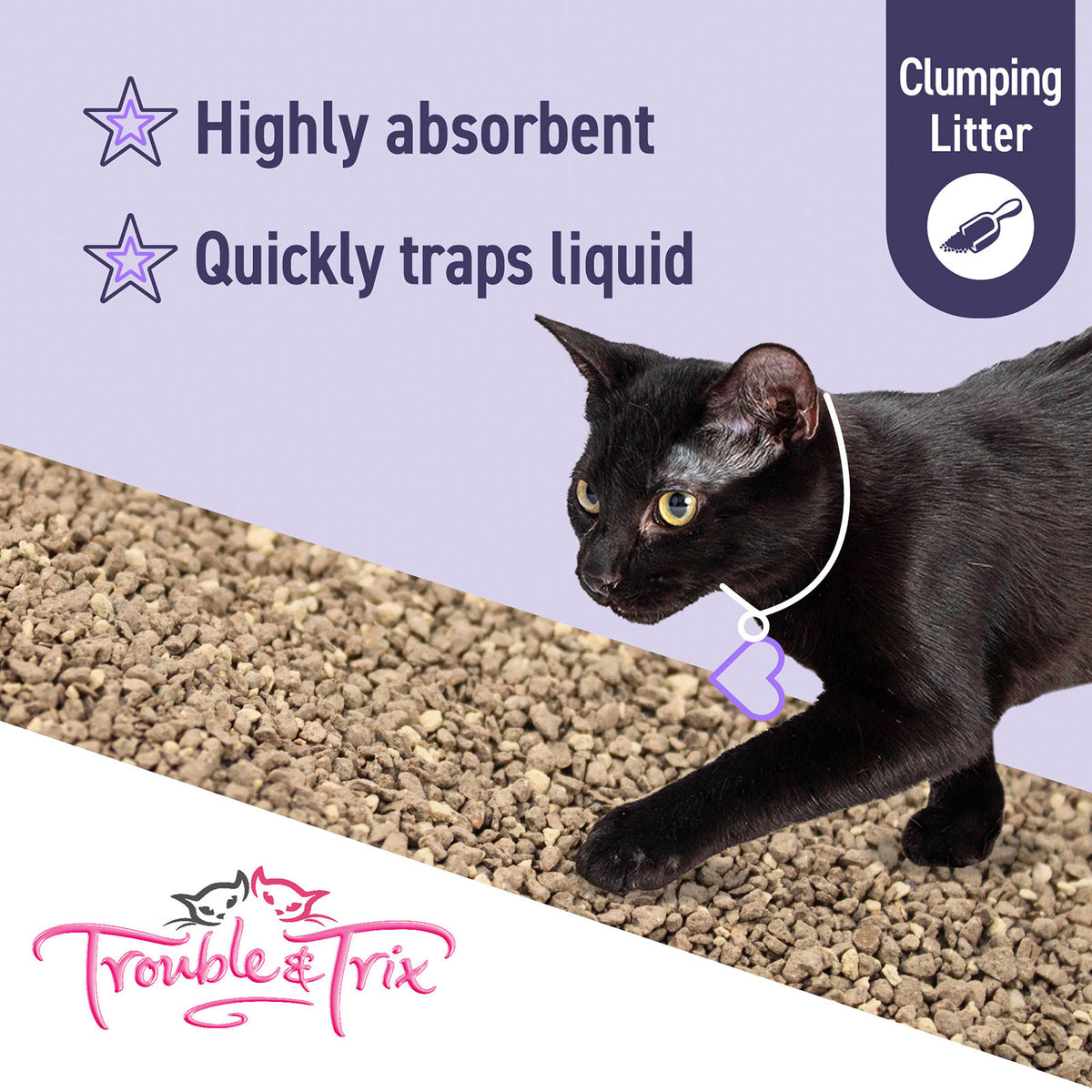 Trouble and Trix Lavender Scent Clumping Cat Litter