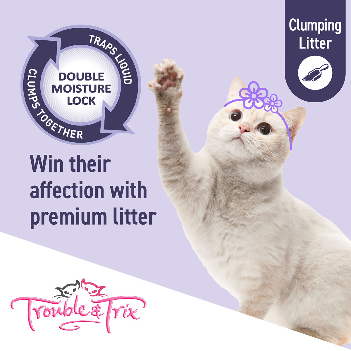 Trouble and Trix Lavender Scent Clumping Cat Litter