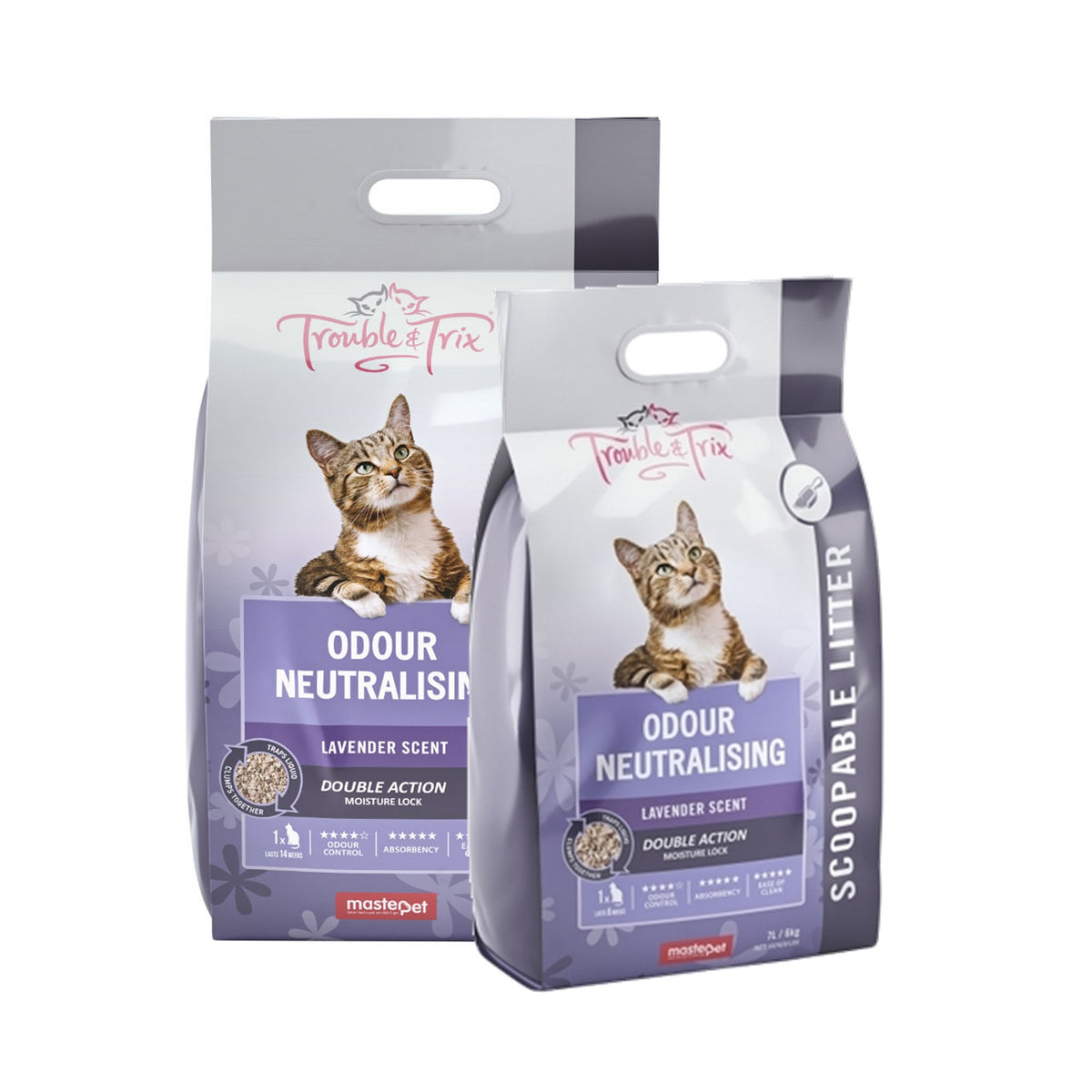 Trouble and Trix Lavender Scent Clumping Cat Litter