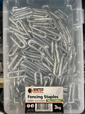 Whites Rural Fencing Staples - Barbed 40x4.00mm