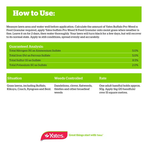 Yates Buffalo Pro Weed N Feed Granular Weed Killer