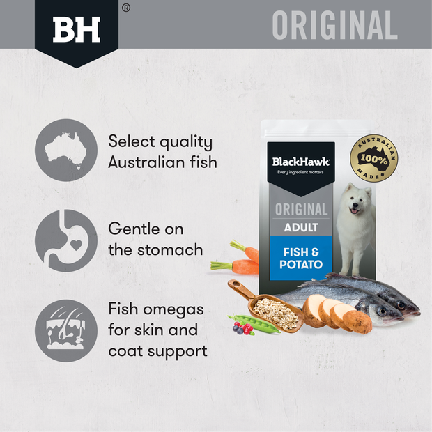 Black Hawk Adult Fish And Potato Dry Dog Food