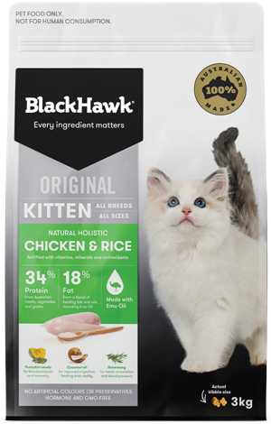 Black Hawk Kitten Chicken and Rice Dry Food