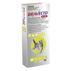 Bravecto Plus for Small Cats 1-2.8kg Green