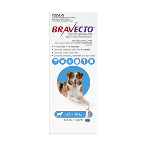 Bravecto Spot On for Large Dogs 20-40kg Blue