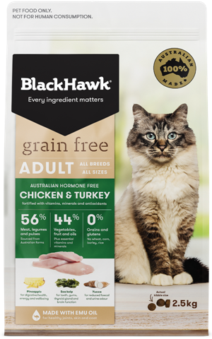 Black Hawk Grain Free Adult Cat Chicken and Turkey Dry Food
