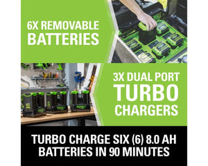 Demo Greenworks 60V 42in Tractor Including 6 x 8.0Ah Batteries and Chargers